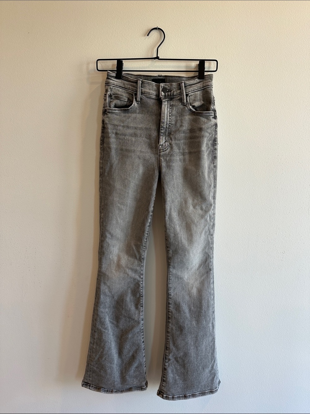 MOTHER Gray Flare Jeans — Faded Charcoal Flare